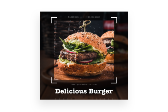 Crafting Irresistible Visuals: The Delicious Burger 3 Instagram Post Template