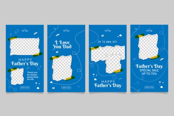 Father's Day Instagram Story Template: Creative Layout Features