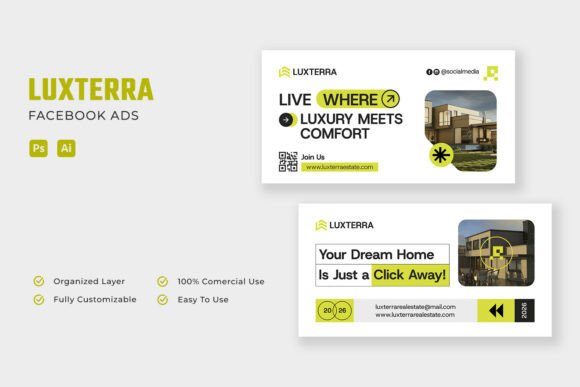Luxterra Estate - Facebook Ads: A Template for Modern Marketing