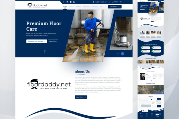Modern Floor Cleaning Website UI/UX Design: A Professional Toolkit