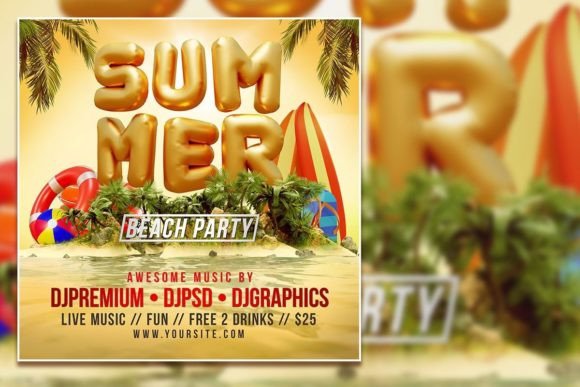 Summer Social Media Post Template: Your Instant Party Promotion Kit